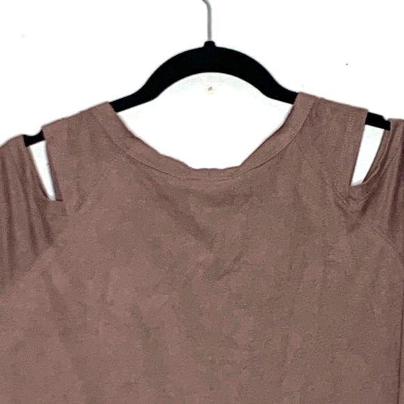 On The Road Dress Womens XSmall Brown Slit Jewel Neck Bohemian Cold Shoulder - Picture 3 of 8